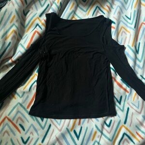 black off the shoulders dress shirt